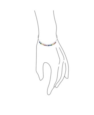 Cubic Zirconia Bolo Style Tennis Bracelet .925 Sterling Silver