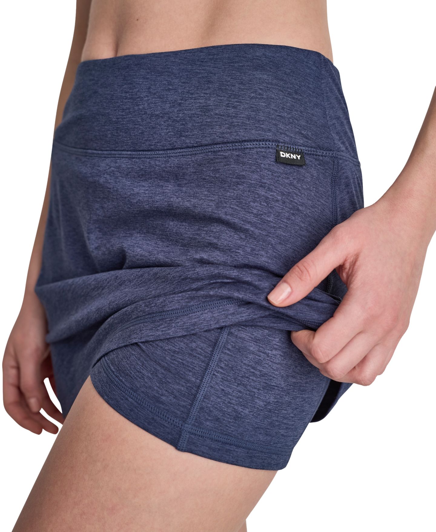 Женская юбка-шорты DKNY Space-Dye Pull-On Bike Skort, цвет: Чёрный — фото 7
