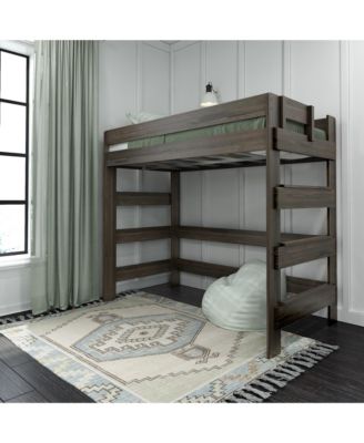 Farmhouse Twin over Full Bunk Bed with Storage Drawers, Driftwood