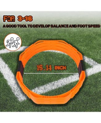 Octagonal Agility Rings, Speed Rings, Youth Agility Footwork Training and Speed Hurdles Ladder, Fitness Equipment Sport Workout