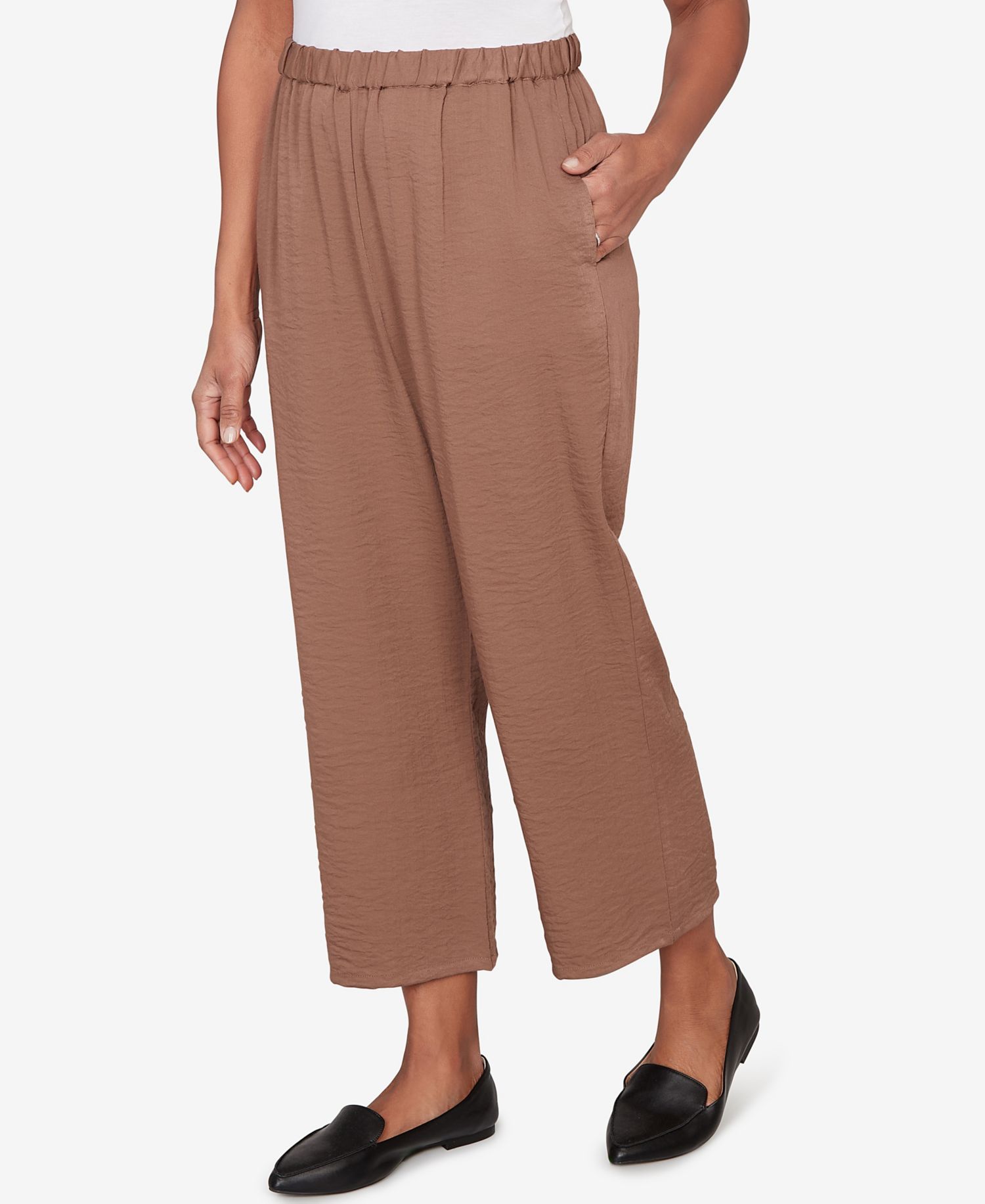 Petite Spice Market Wide-Leg Pull-On Ankle Pants