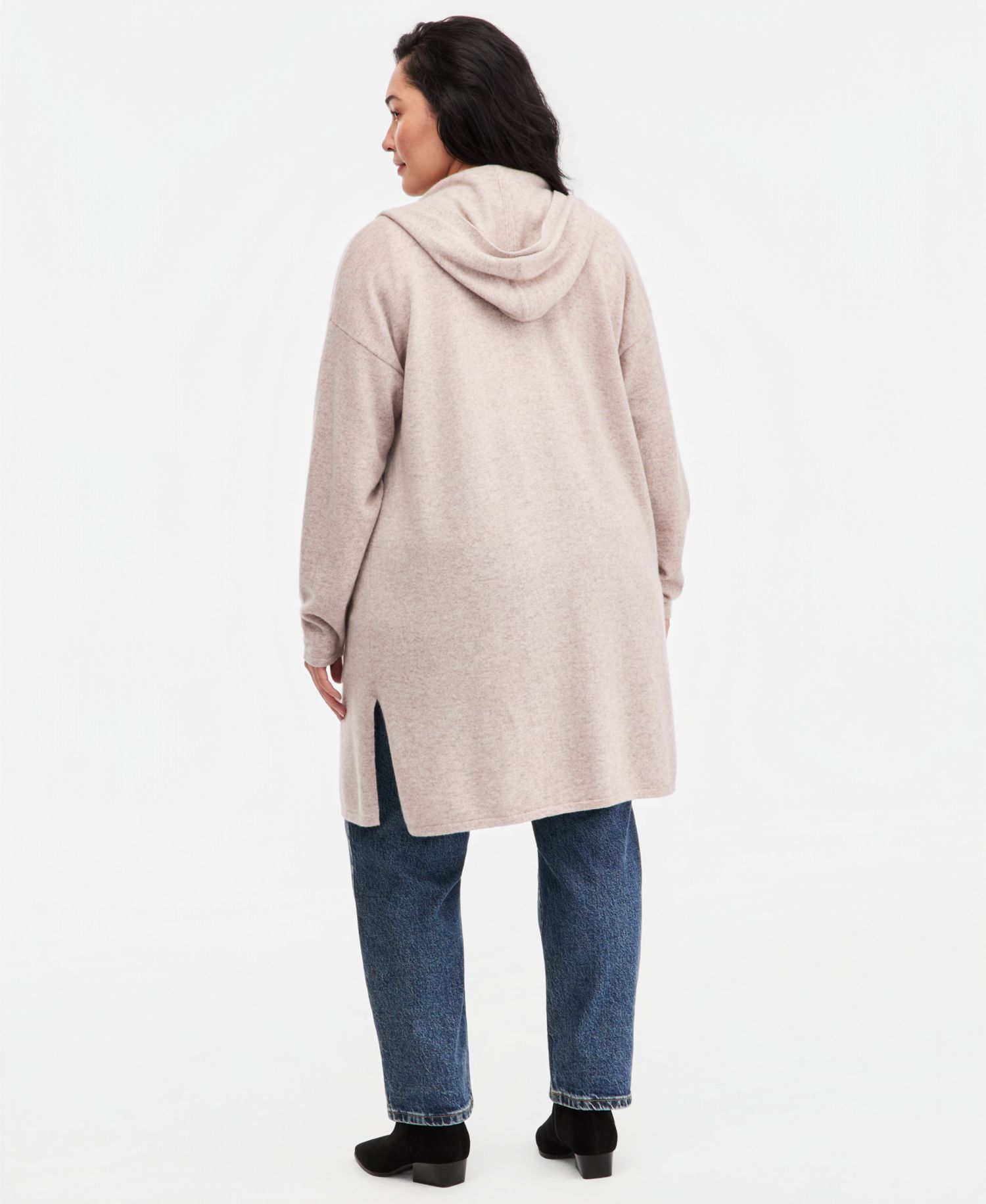 Petite's 100% Cashmere Open-Front Hoodie
