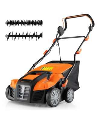16 in Electric Lawn Dethatcher and Scarifier with Collection Bag
