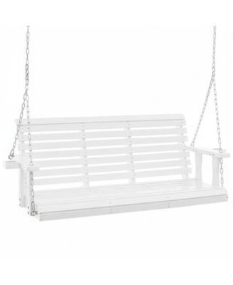 5.5 feet Wooden Hanging Porch Swing Bench with Steel Chains.