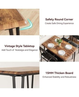 Dining Table Set for 4 Kitchen Table and Chairs for 4 5 Piece Kitchen Dining Room Table Set Dinner Table With Upholstered Seat