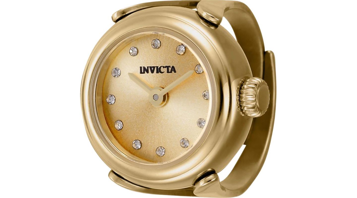 Женские часы Invicta 44483 Mini Quartz 2 Hand Dial Ring, цвет: Золотой — фото 3