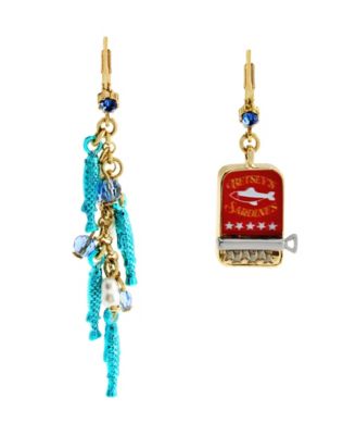 Faux Stone Girl Dinner Sardines Drop Earrings