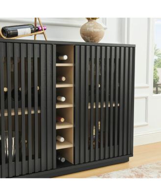 Mid-Century Fluted Liquor Cabinet and Wine Storage