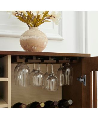 Mid-Century Fluted Liquor Cabinet and Wine Storage
