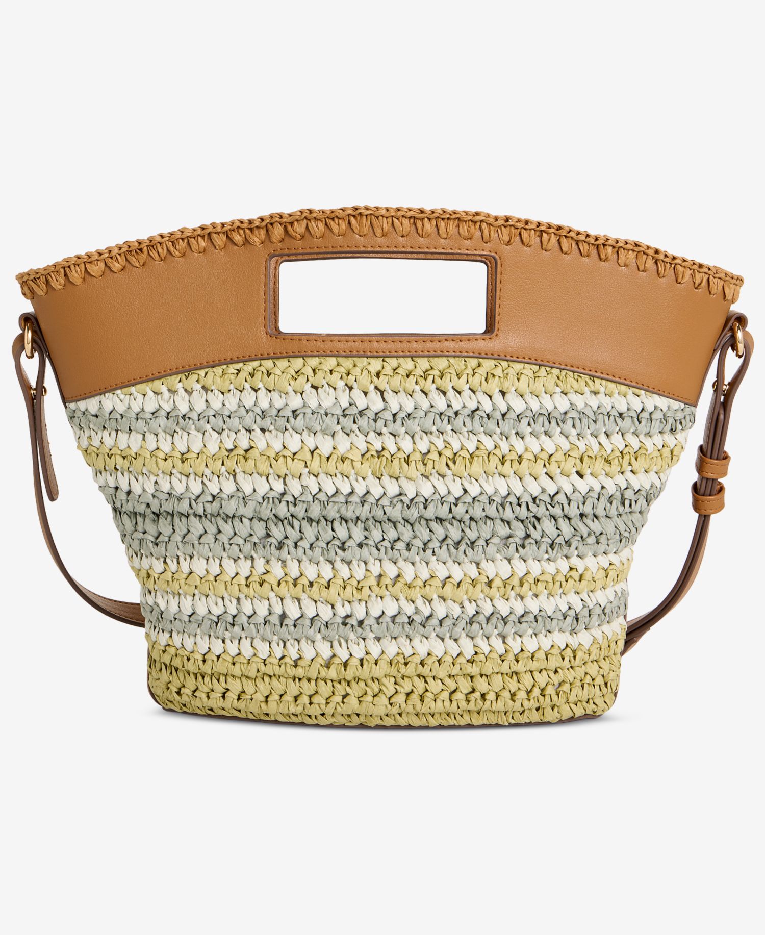 Straw Curve Top Clutch Bag