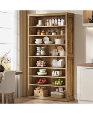 71" Tall Bookshelves and Bookcases with Adjustable Shelves, 8-Tier Large Open Library Bookcase, FreeStanding Display Storage Shelves