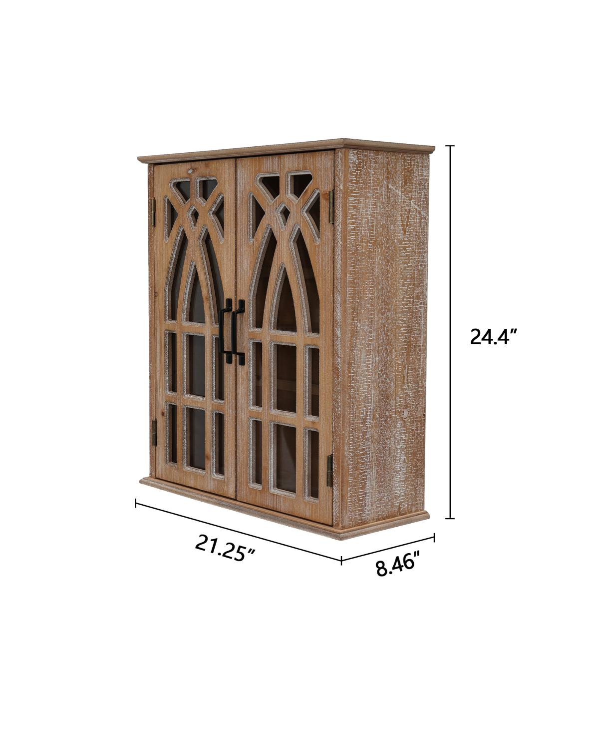 Streamdale Furniture Rustic Wood Wall Cabinet with Cutout Doors