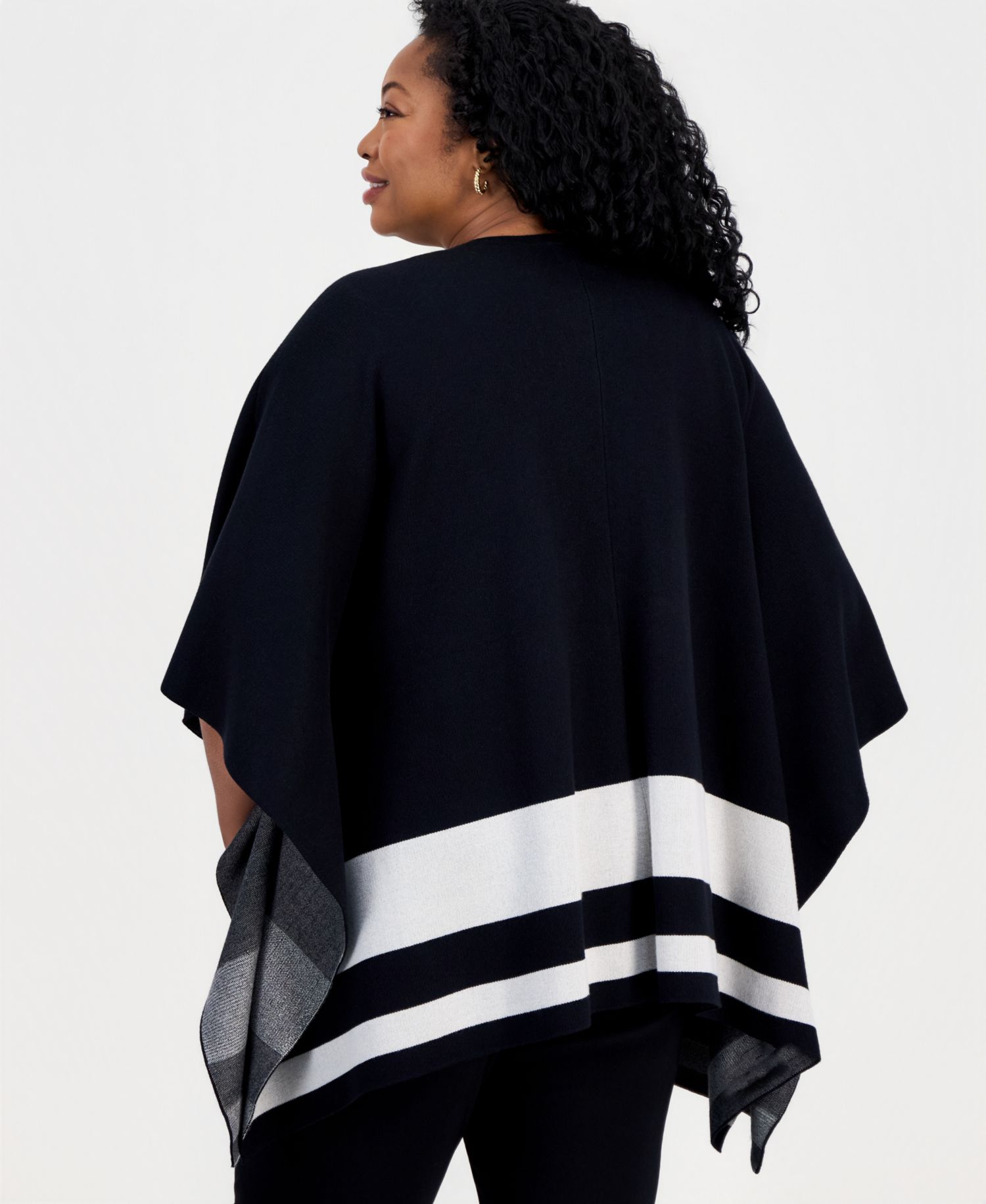 Plus Size Colorblock D O Cardi Open-Front Kimono Sleeves Cardigan