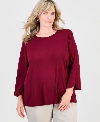 Women's 3/4-Length Tulip Sleeve Scoop Neck T-Shirt