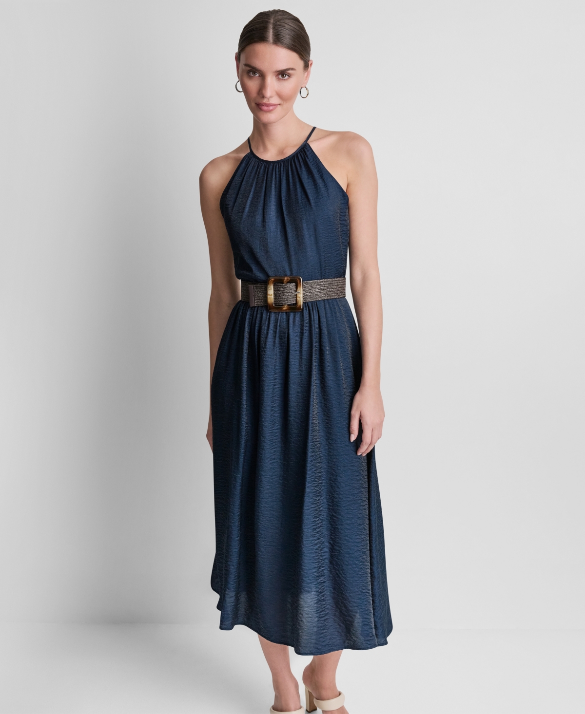 Dkny Women's Sleeveless Halter Midi Dress