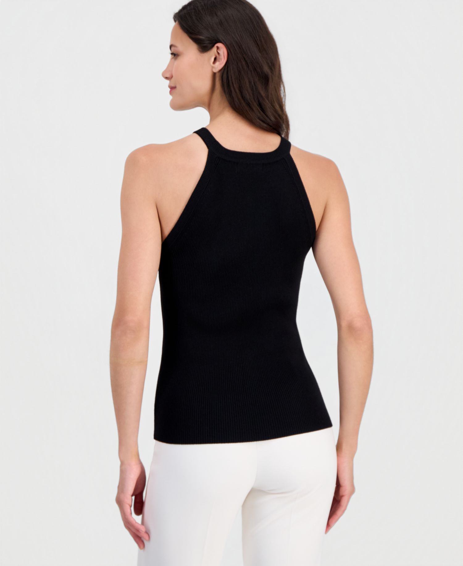 Women's Crewneck Cutout Sleeveless Top