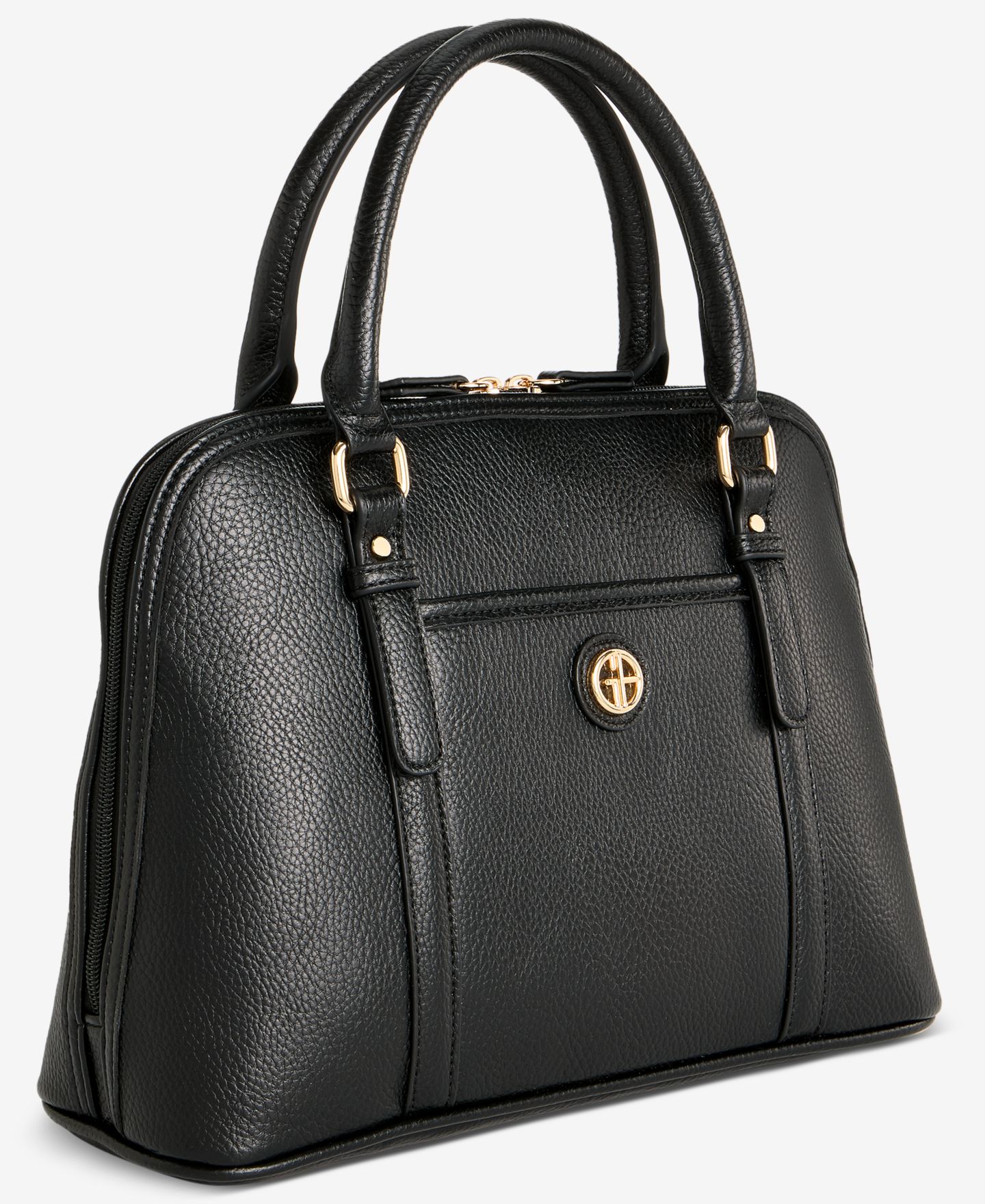 Женская сумка Giani Bernini Pebble Detailed Dome Satchel, цвет: Чёрный — фото 3