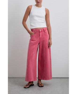 Women's Culotte Washed Denim Pant