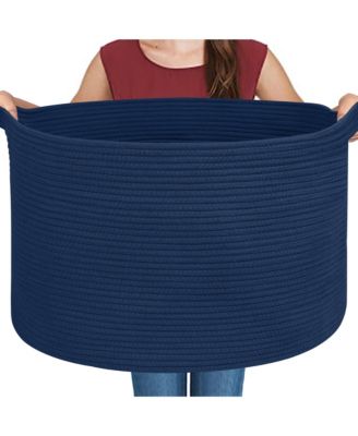 Rope Blanket Basket Storage Bin Organizer Wicker Box 88L Gift Basket