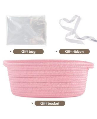 Woven Basket Gift Storage Rope Handles