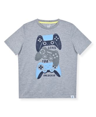 Max & Olivia Boys' 6-18 Short Sleeve T-Shirt with Woven Gaming