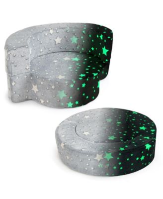 2-in-1 Toddler Convertible Sofa Chair with Glow-in-the-Dark Pattern