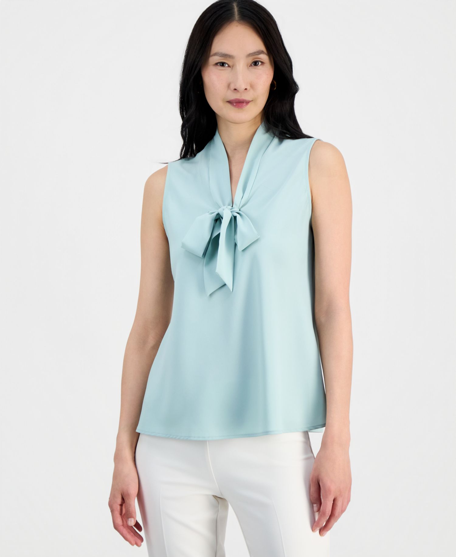 Women's Sleeveless Tie-Neck Top