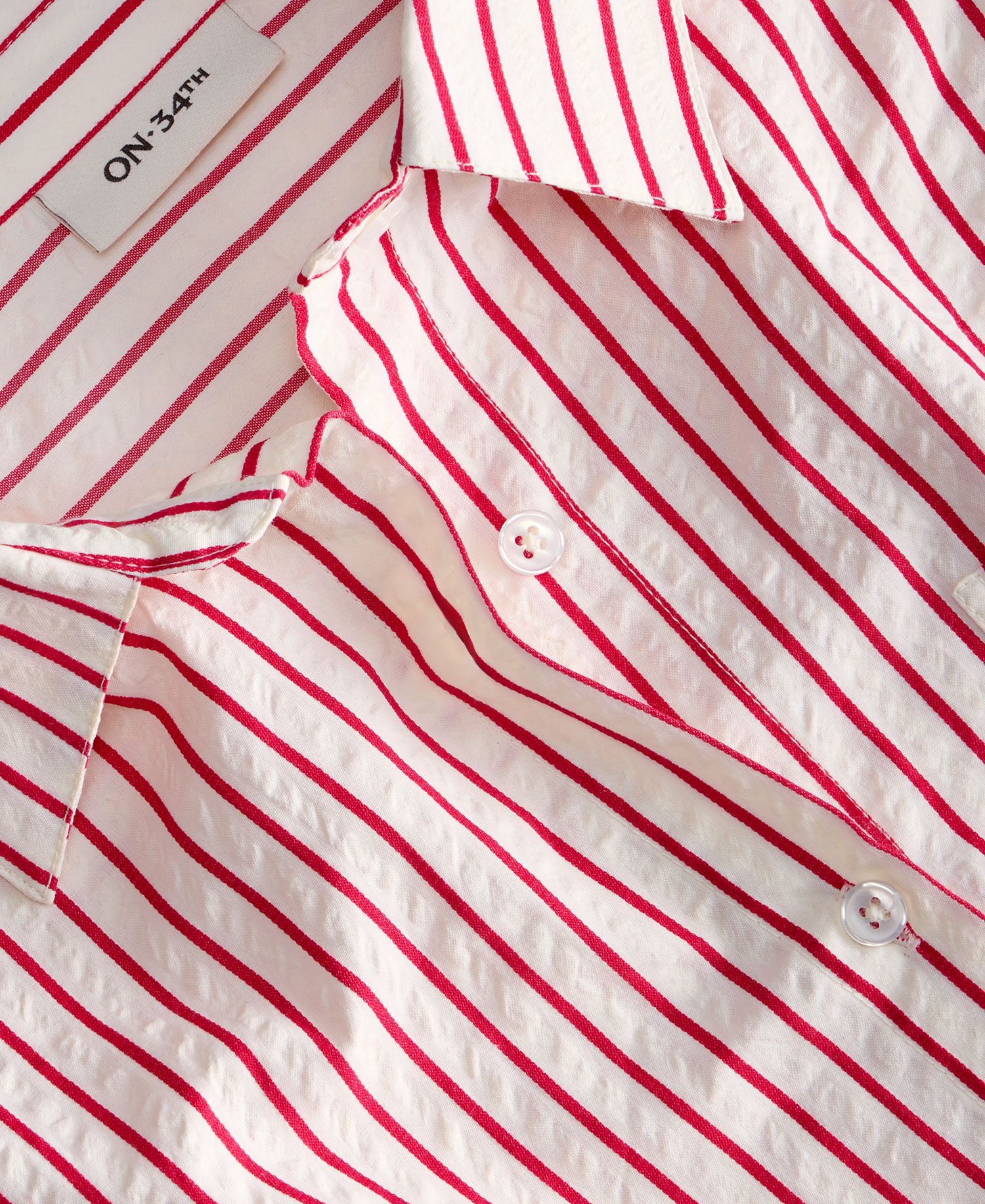 Women's Textured Seersucker Striped Button-Front Shirt
