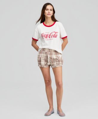 Women's Cotton Plaid Pull-On Bubble Shorts, Macy's