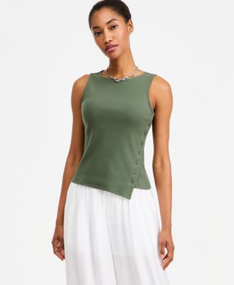 Women's Boatneck Side Button Tank