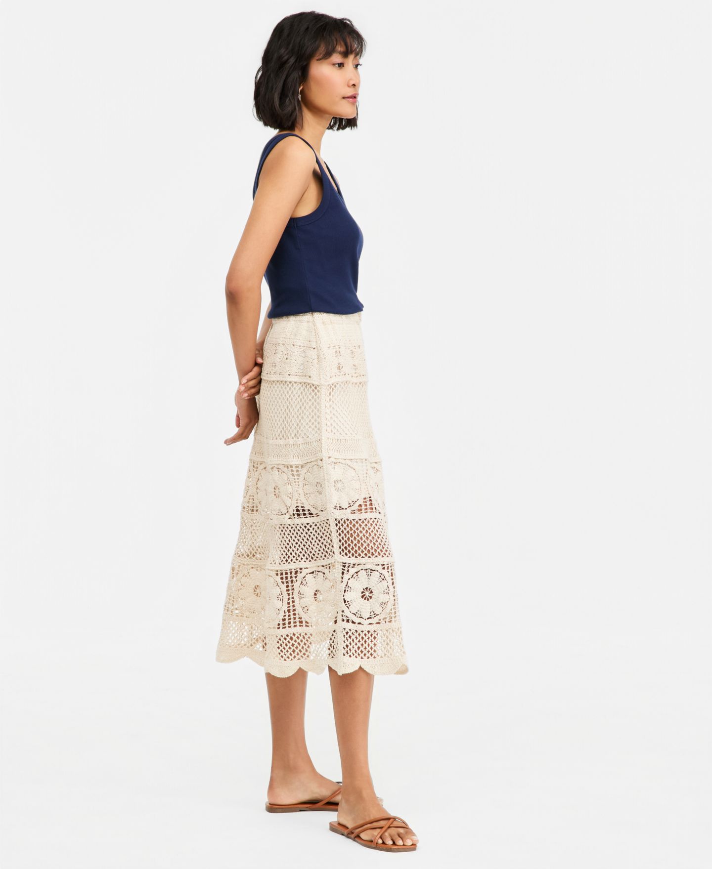 Женская юбка On 34th Crochet Midi, цвет: Слоновая кость — фото 3