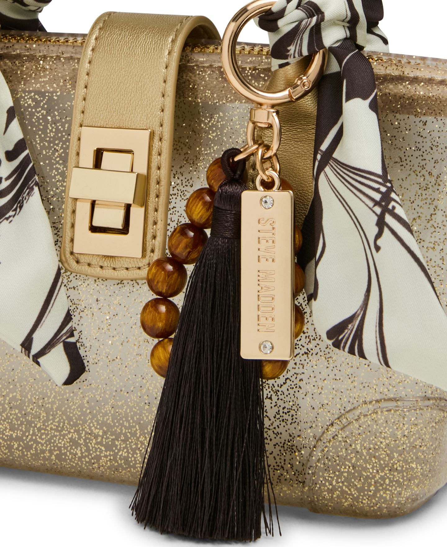 Женская сумка Steve Madden Btatiana Jelly Small Top Handle Crossbody Handbag, цвет: Золотой — фото 5