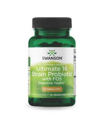 Dr. Stephen Langer's Formula Probiotic w/ FOS Prebiotic, 16 Strains, Digestive Support, 3.2 Billion CFU per Capsule, 60 Veggie Capsules