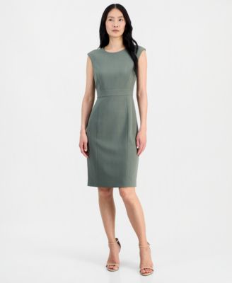 kasper green dress 1960's Joan Leslie for Kasper Lime Green Sleeveless Shift Dress main image 1