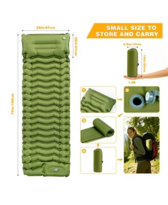 Camping Sleeping Pad Ultralight Inflatable Mat with Pillow Foot Pump Camping Outdoor Recreation Gear