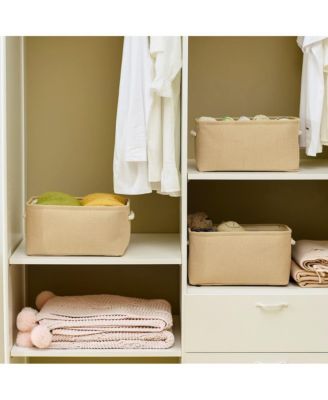 3pack Storage Bins Canvas Basket Organizer with Handles Gift Basket