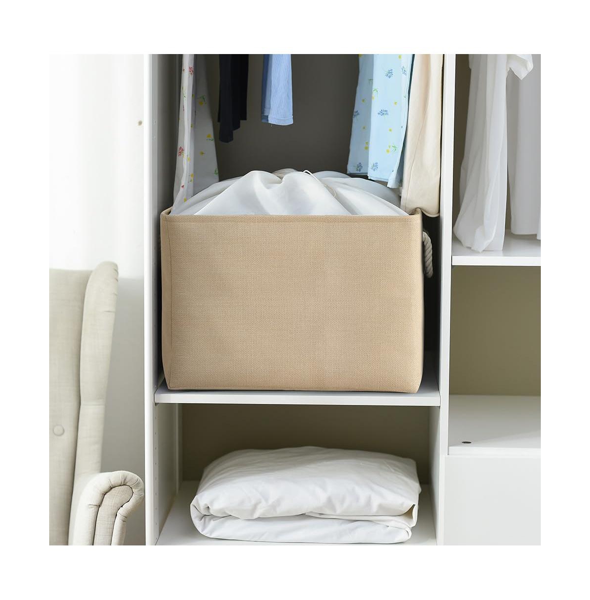 Gnuadz 3pack Storage Bins Canvas Basket Organizer with Handles Gift