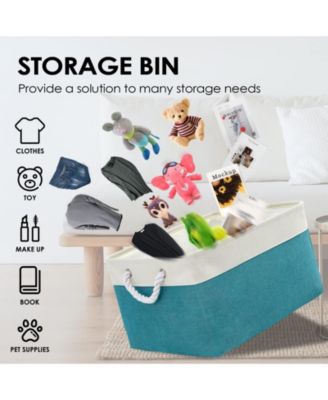 3pack Storage Bins Canvas Basket Organizer with Handles Gift Basket
