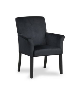 Upholstered Guest Armchair with Rubber Wood Legs and Padded Armrests