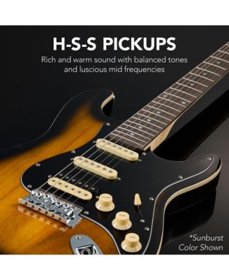 Beginner Electric Guitar Kit w/ Headphone Amp, Padded Gig-Bag, Headphones