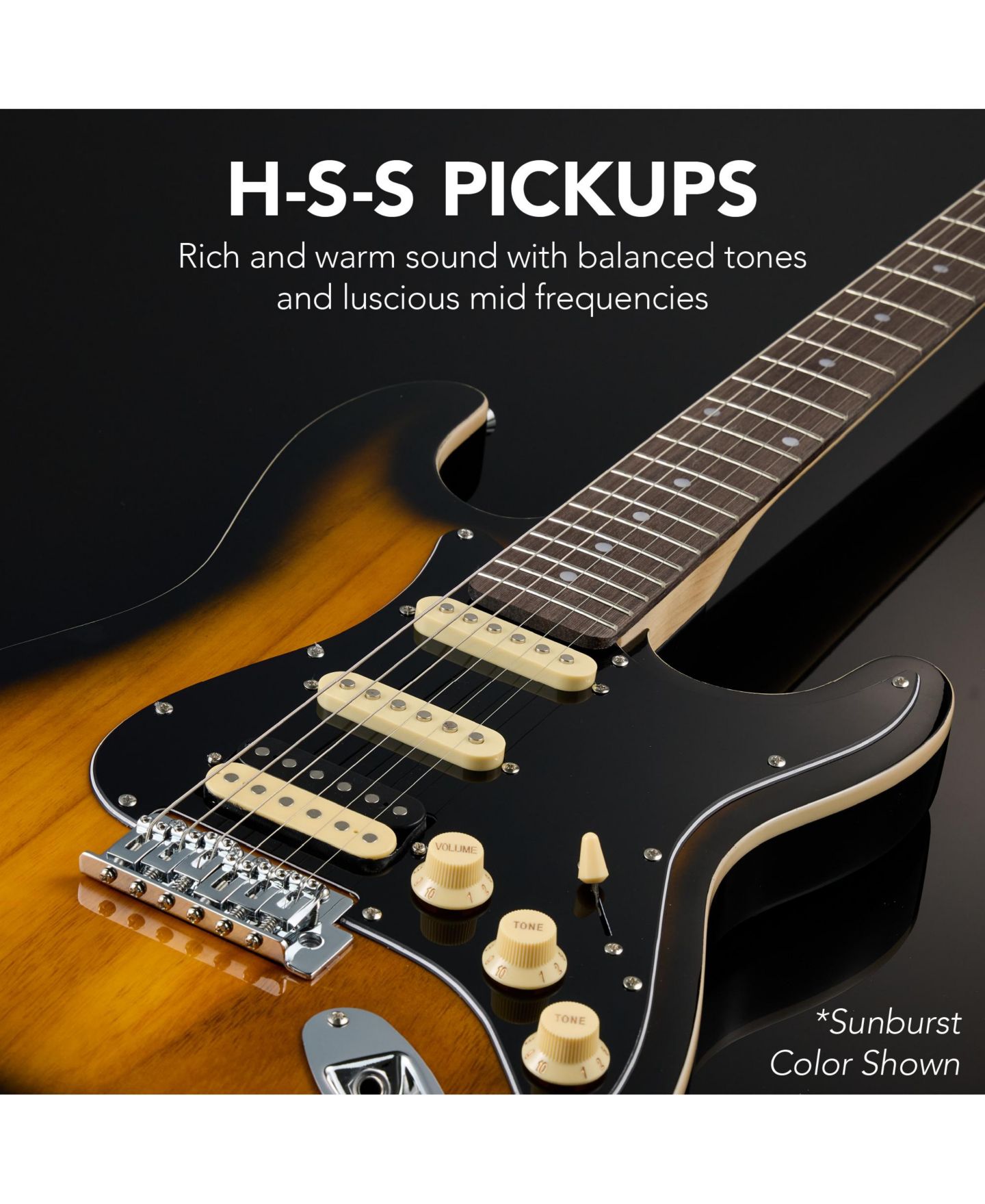 Детские игрушки Best Choice Products Beginner Electric Guitar Kit w/ Headphone Amp, Padded Gig-Bag, Headphones, цвет: Зелёный / Чёрный — фото 8