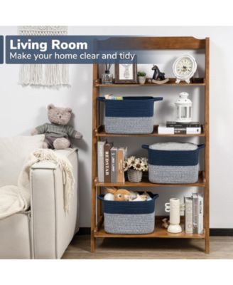 Cube Storage Baskets Woven Closet Organizer Shelf Bins