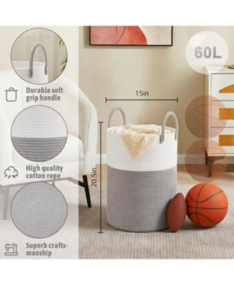 Woven Cotton Rope Hamper for Clothes Storage