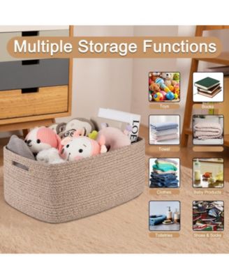Woven Rope Storage Basket Organizer Bins Gift Basket