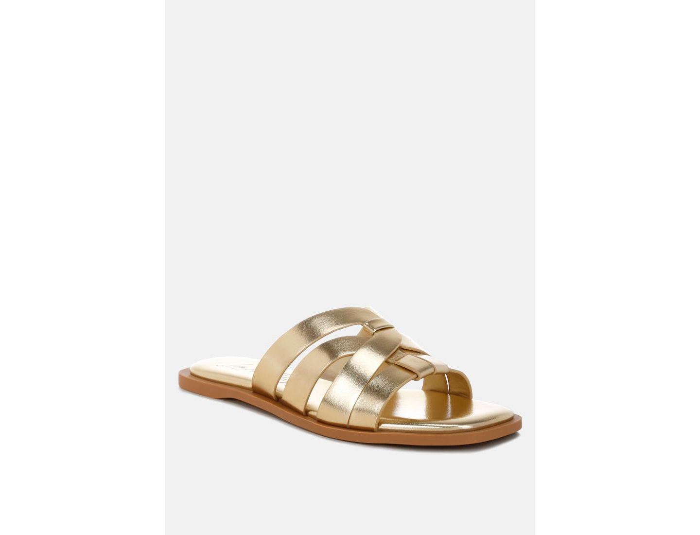 Женские балетки London Rag Hebal Metallic Faux Leather Slip Ons, цвет: Золотой искусственная кожа — фото 1