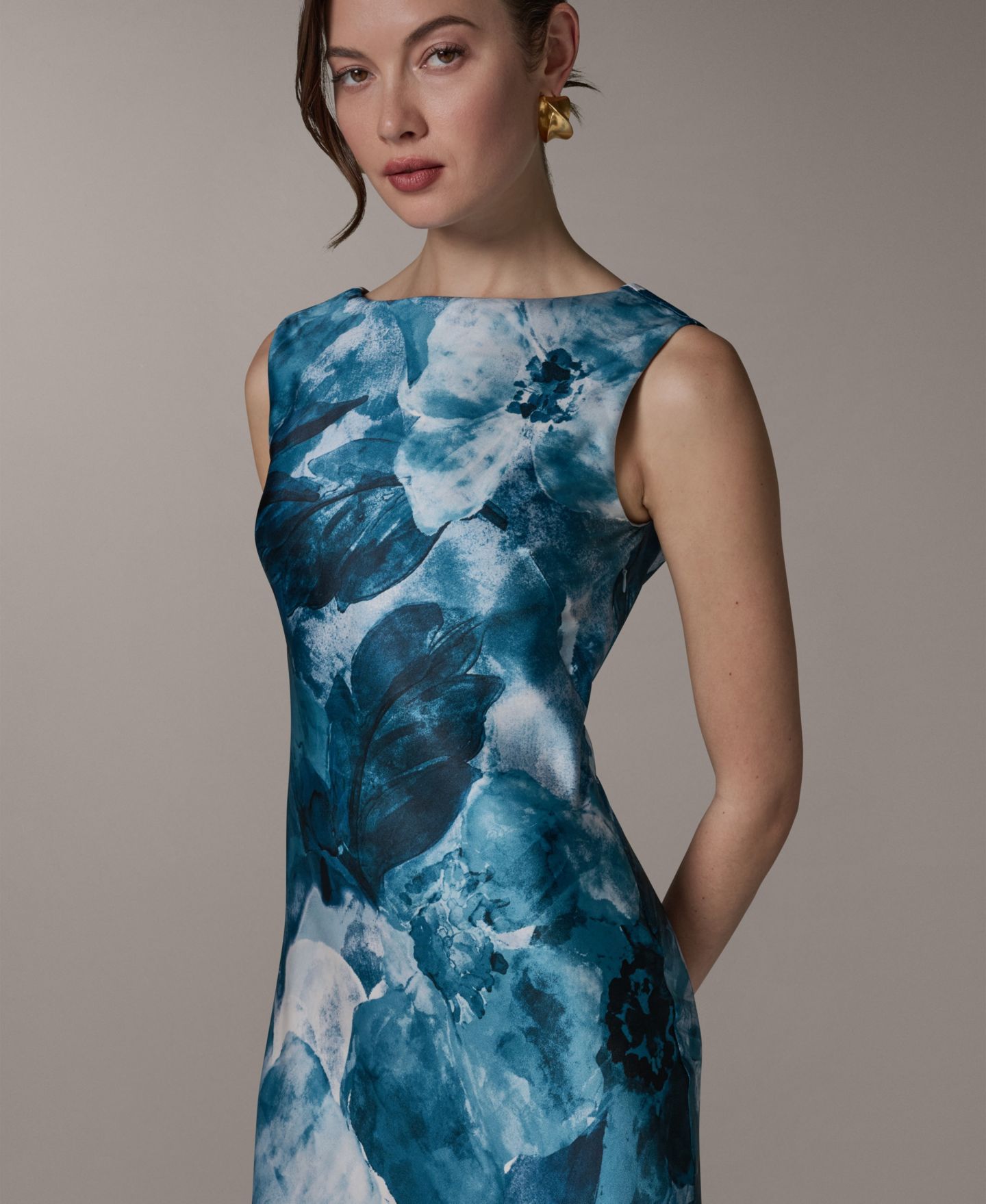 Женское платье Donna Karan New York Boat Neck Maxi Sleeveless Printed, цвет: Разноцветный — фото 6