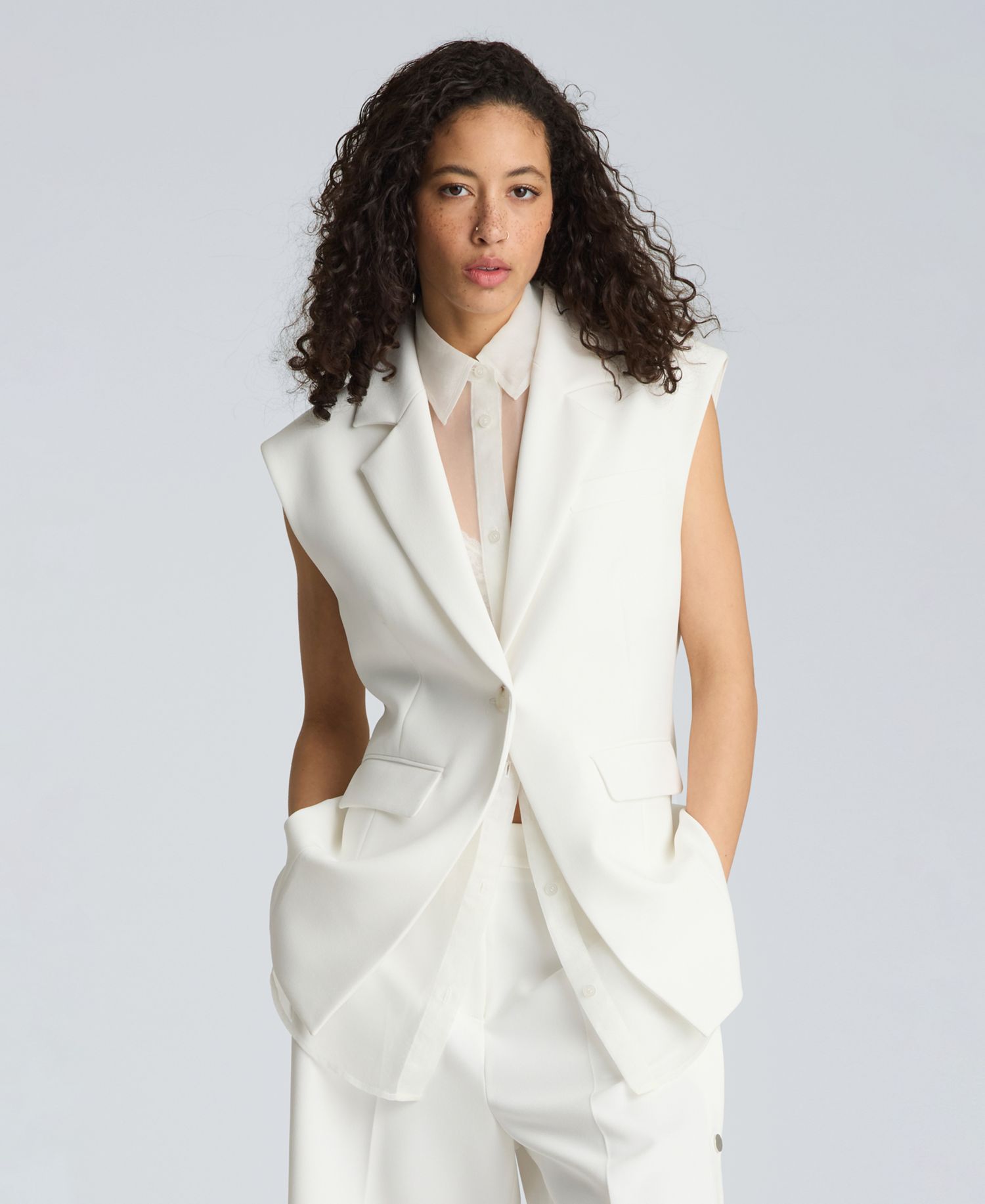Women's Sleeveless Vest with Removable Sheer Shirt
