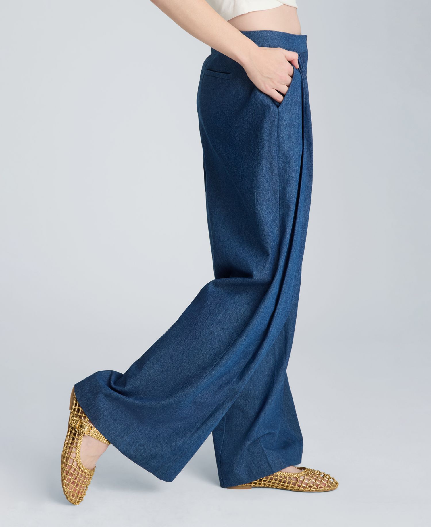 Women's High-Rise Triple Pleated Wide-Leg Pants