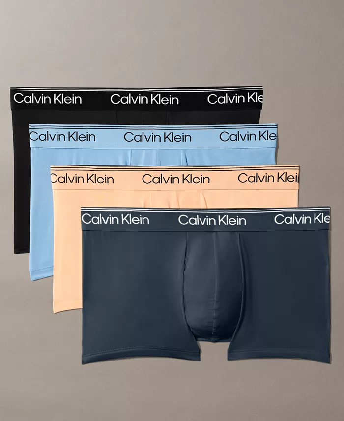 Men's Microfiber Stretch Low Rise Trunks Underwear, 4-Pack