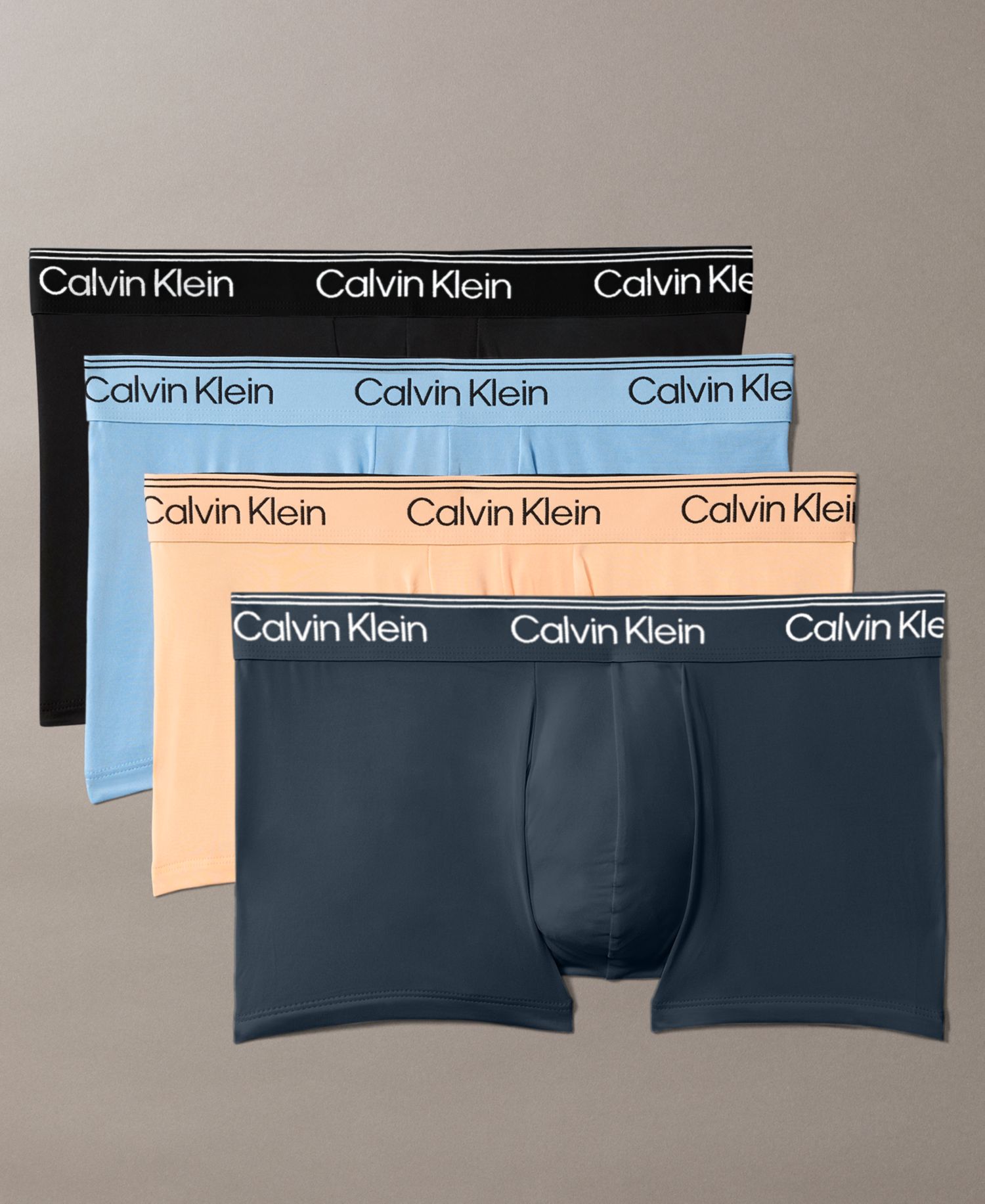 Men's Microfiber Stretch Low Rise Trunks Underwear, 4-Pack